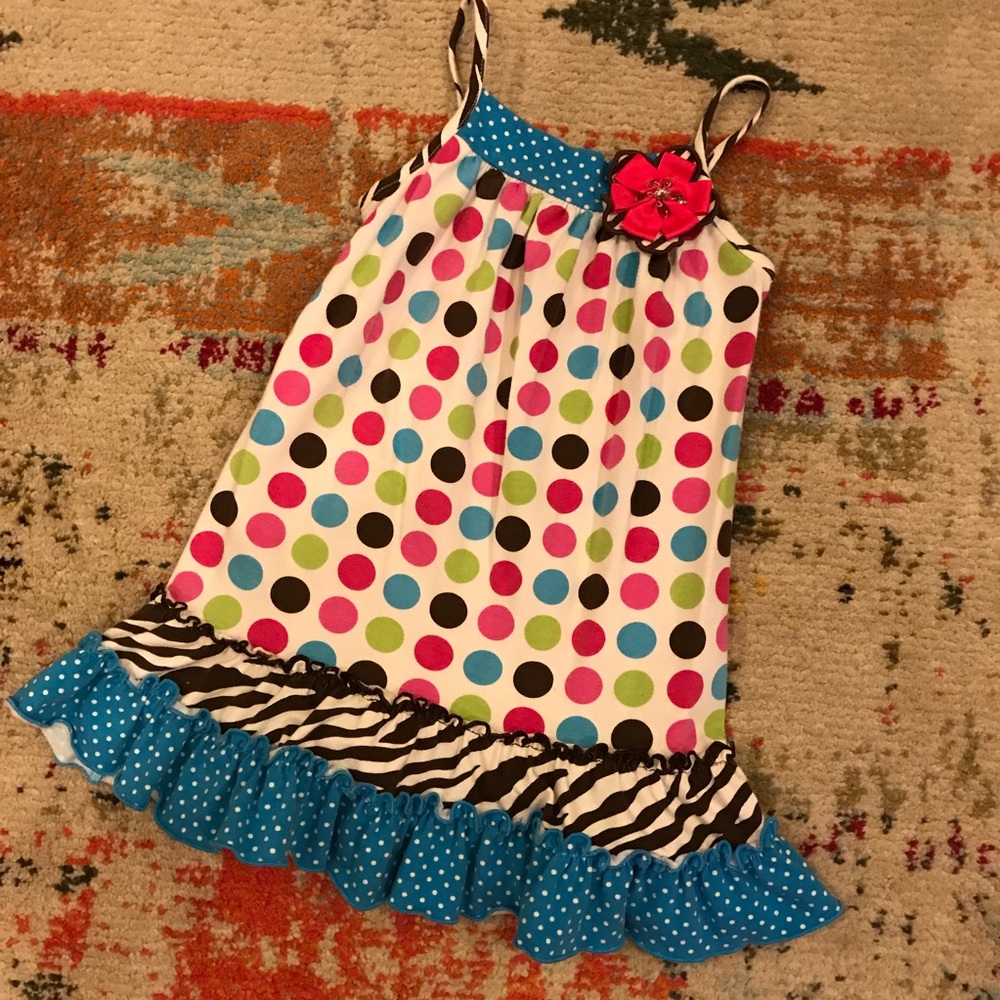Girls Sleeveless Ruffle Edge Summer Dress